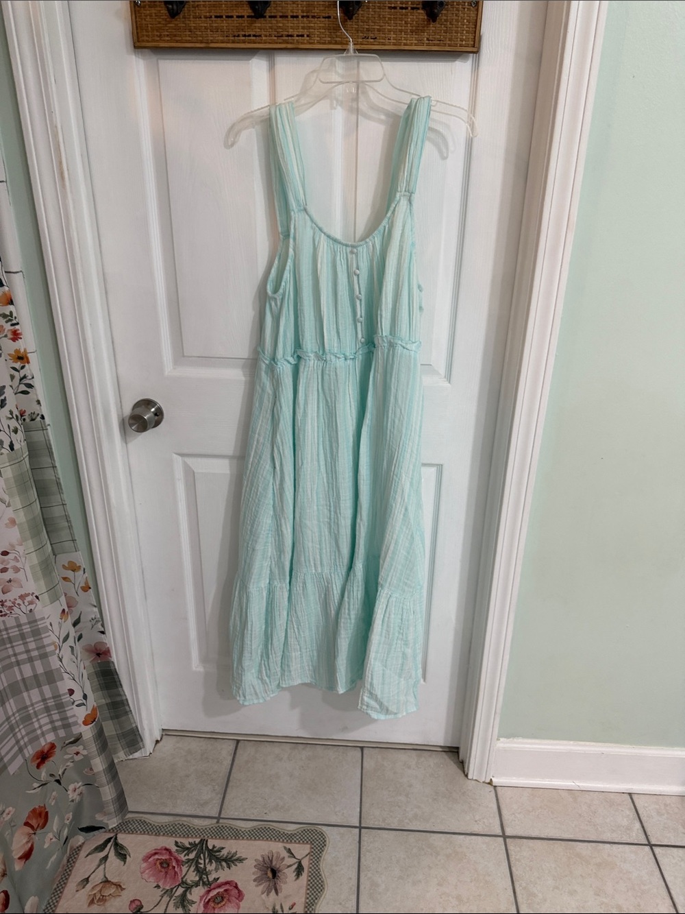 Light Aqua Sleeveless Midi Dress - Casual Summer Style